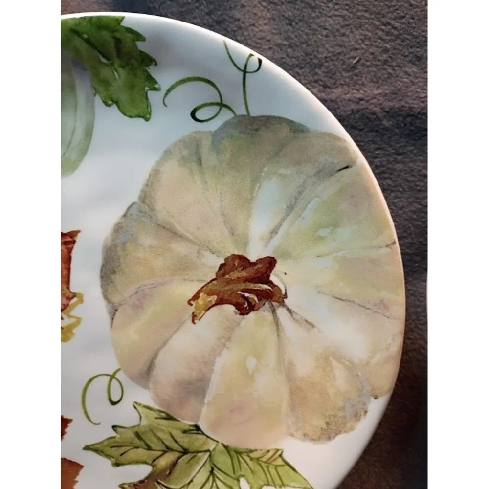 Set/2 Robert Stanley Harvest Pumpkin Salad Dessert Plates Fall Thanksgiving 2B